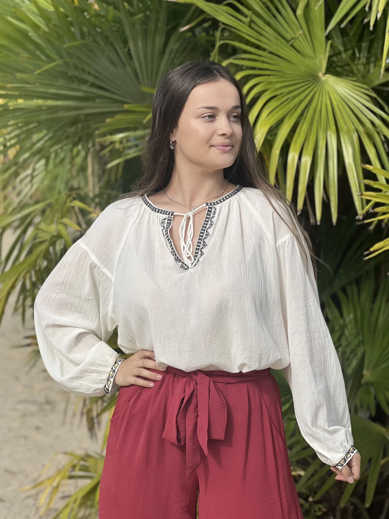 Tops, Blouses Et Chemises*Mademoiselle Marcelle Blouse Alix Blanc