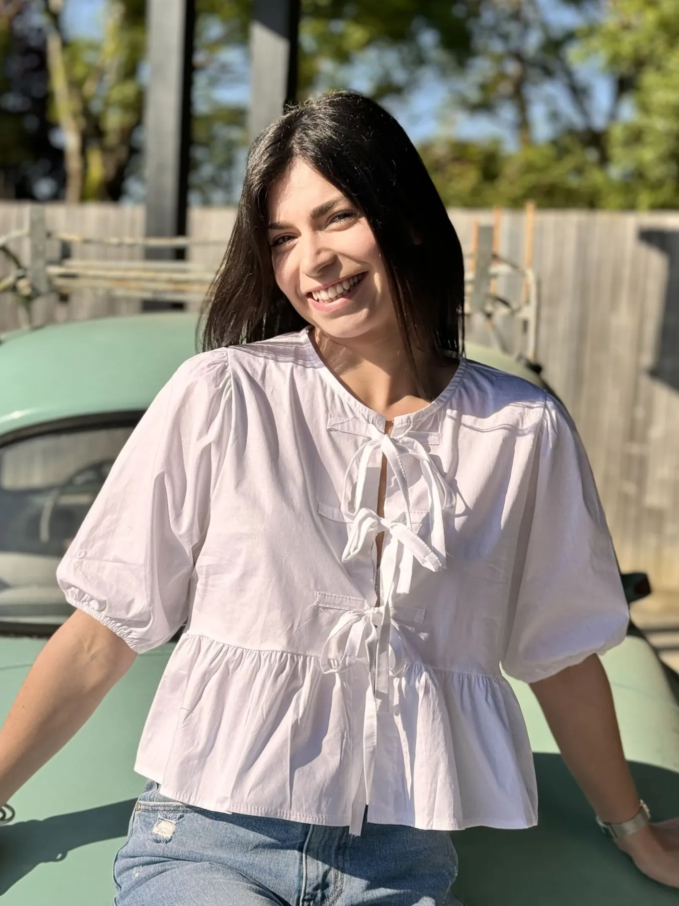 Tops, Blouses Et Chemises*Mademoiselle Marcelle Blouse Blandine Blanc