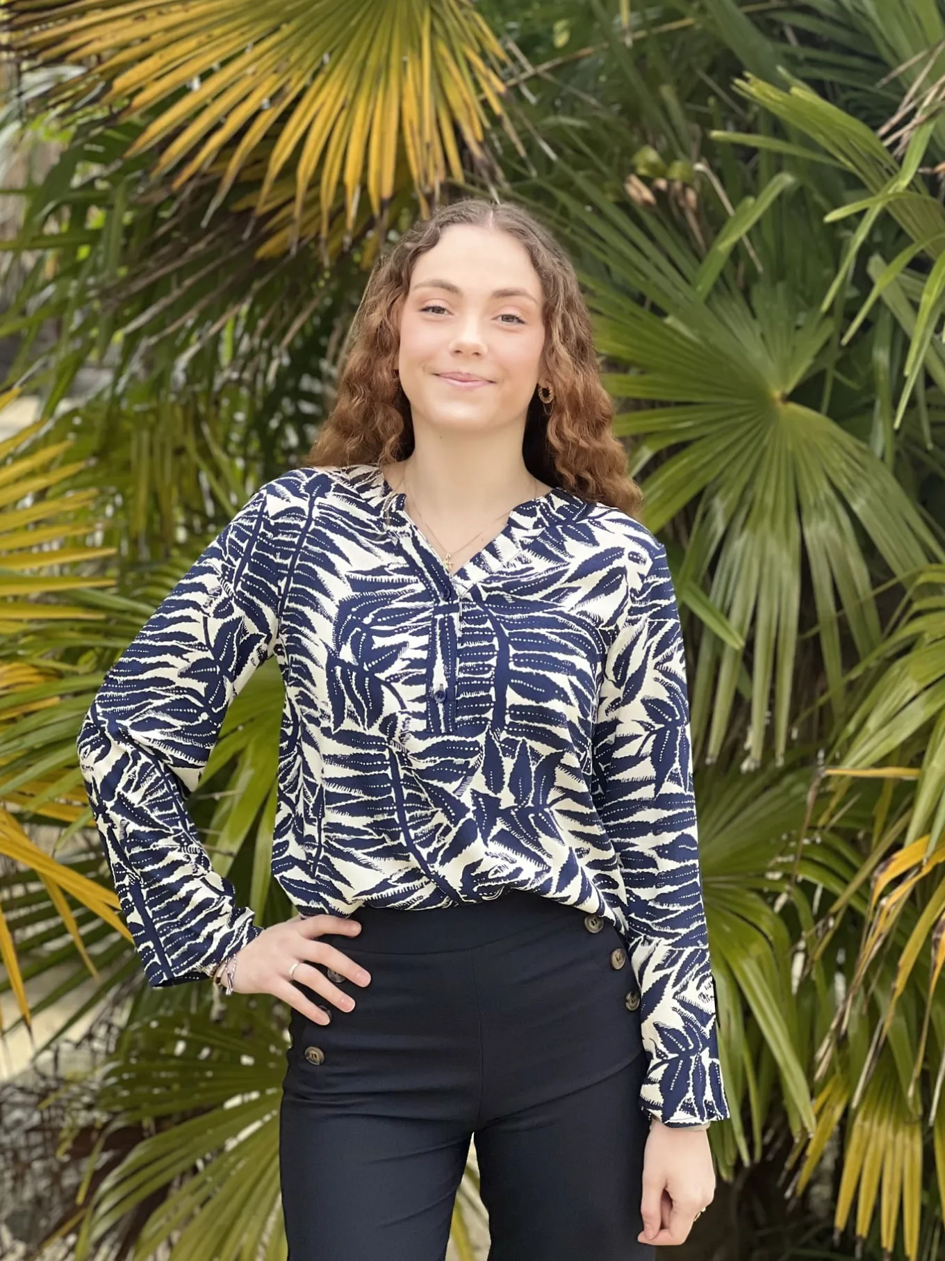 Tops, Blouses Et Chemises*Mademoiselle Marcelle Blouse Constance Bleu Marine