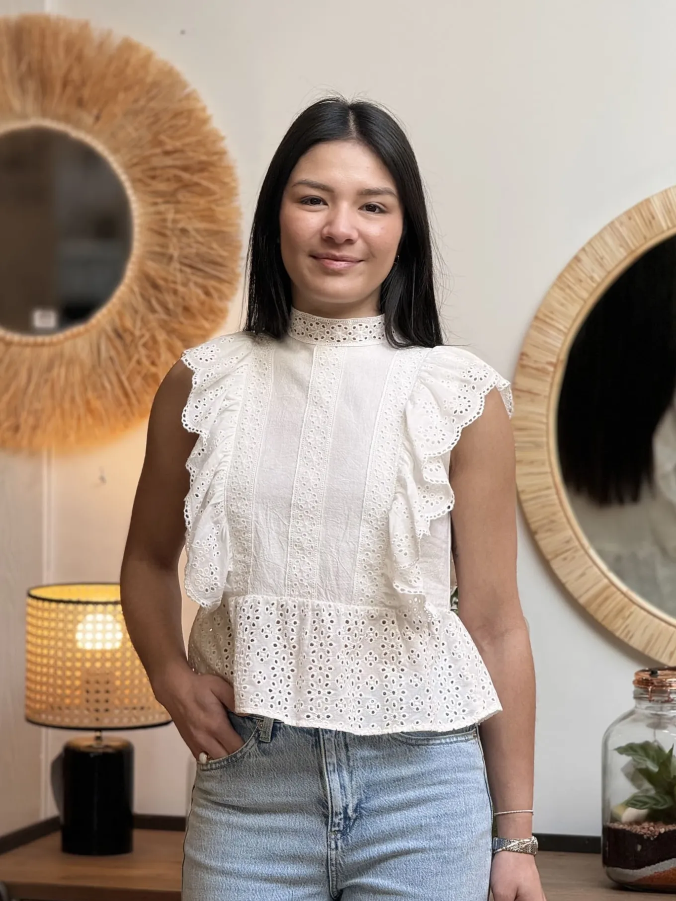 Tops, Blouses Et Chemises*Mademoiselle Marcelle Blouse Tamara Blanc