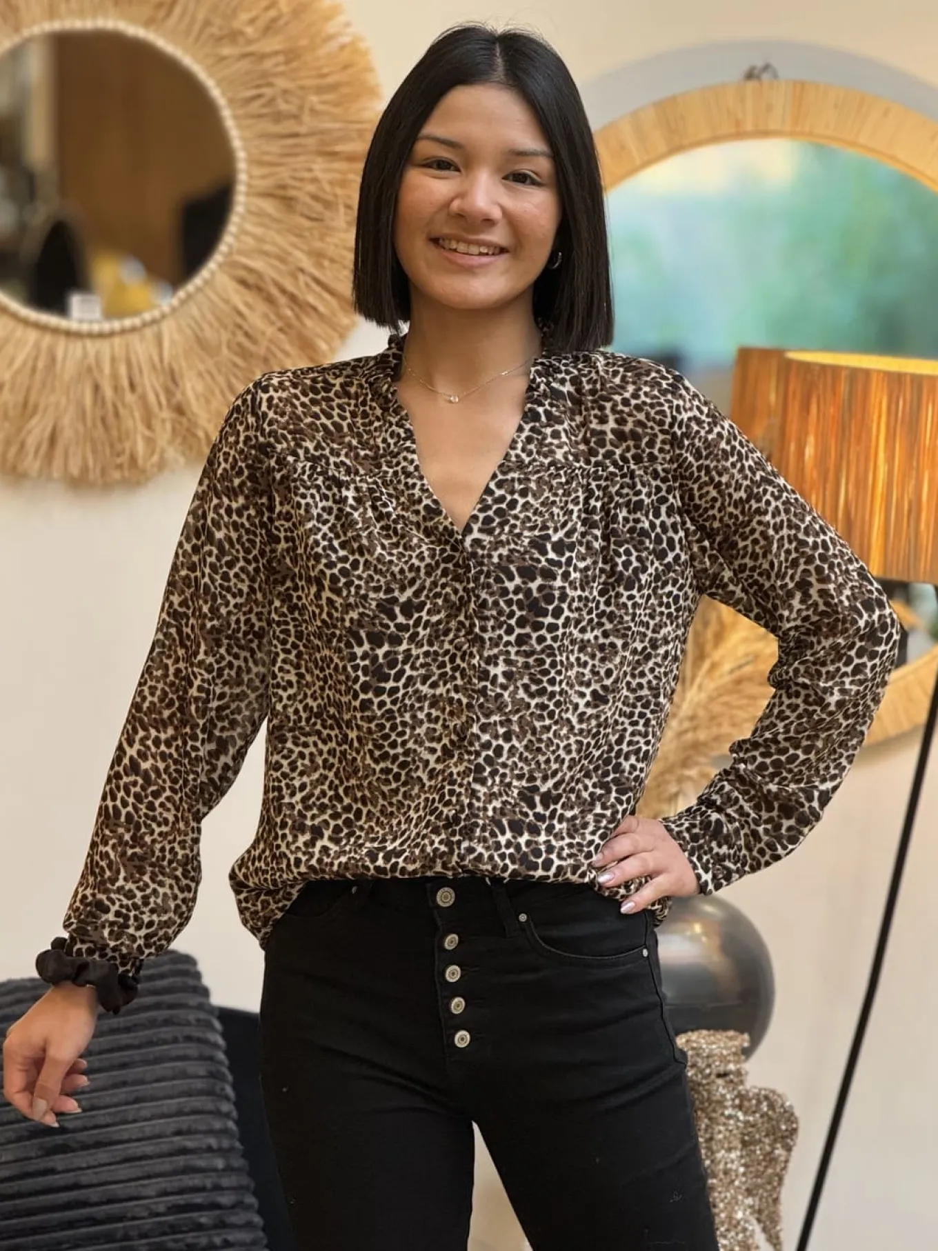 Léopard 🐆🌸 | Tops, Blouses Et Chemises*Mademoiselle Marcelle Chemisier Angélique Léopard