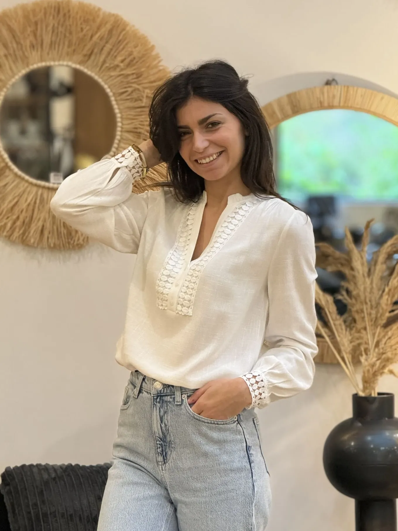 Tops, Blouses Et Chemises*Mademoiselle Marcelle Chemisier Aurore Blanc