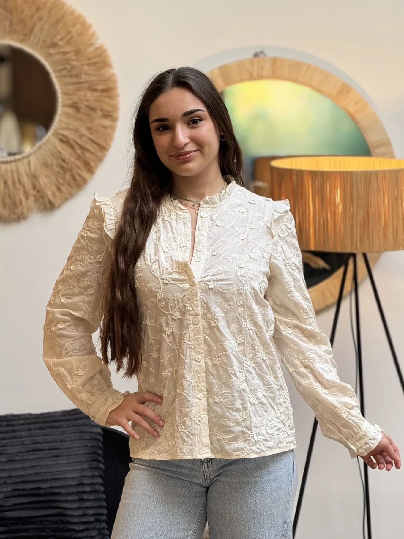 Tops, Blouses Et Chemises*Mademoiselle Marcelle Chemisier Estelle Beige