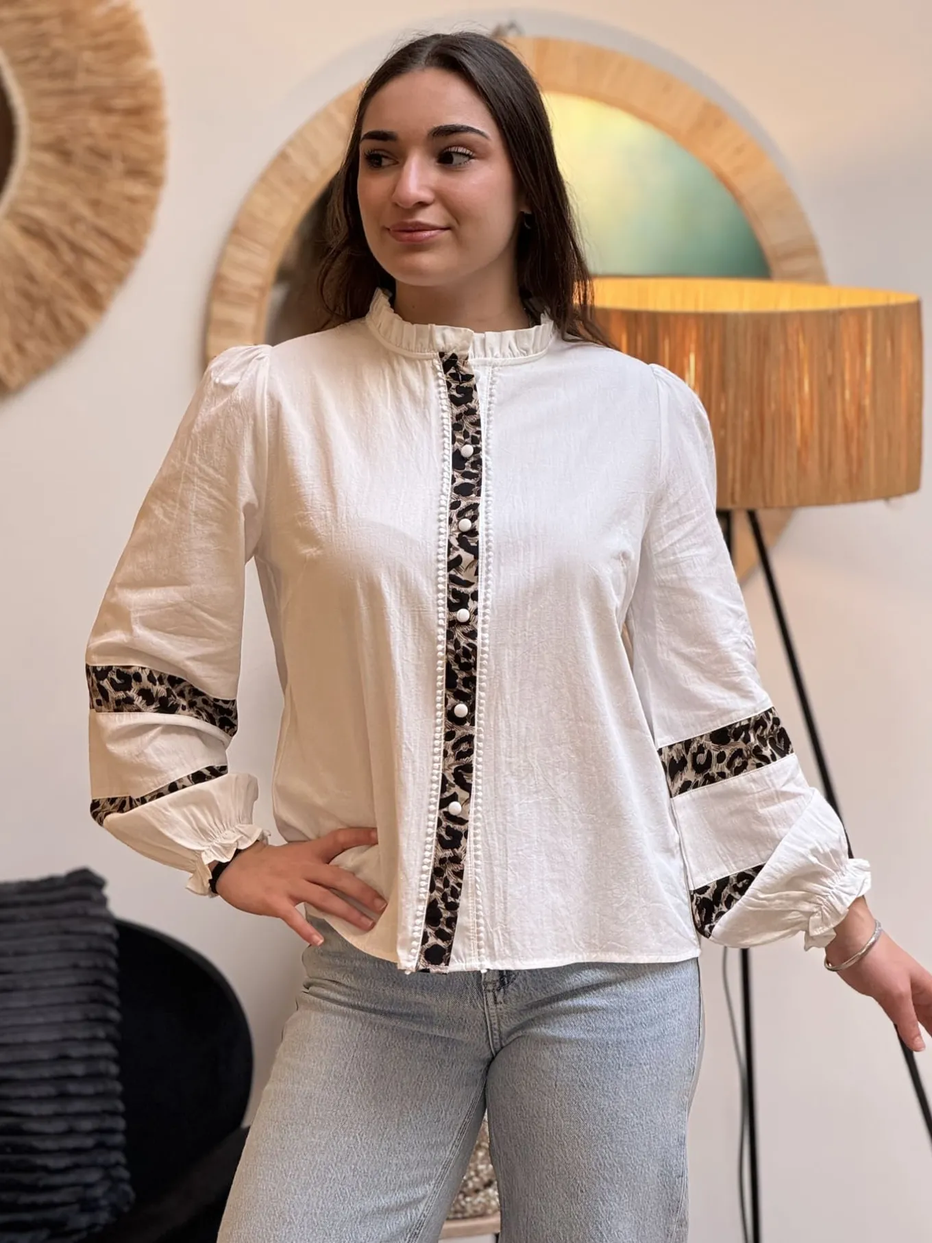 Léopard 🐆🌸 | Tops, Blouses Et Chemises*Mademoiselle Marcelle Chemisier Sophie Crème