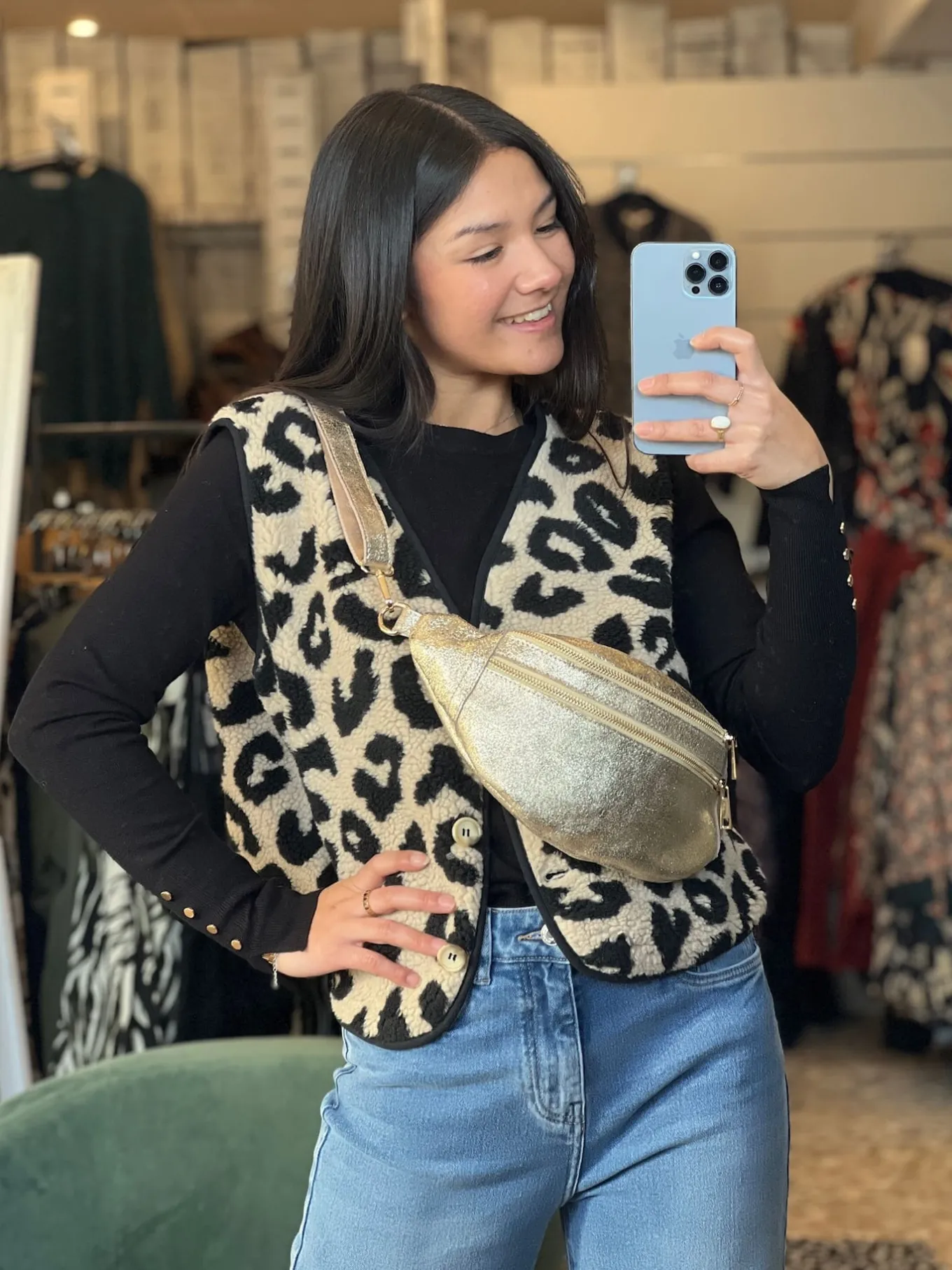 Léopard 🐆🌸 | Gilets Et Pulls*Mademoiselle Marcelle Gilet Agathe Noir