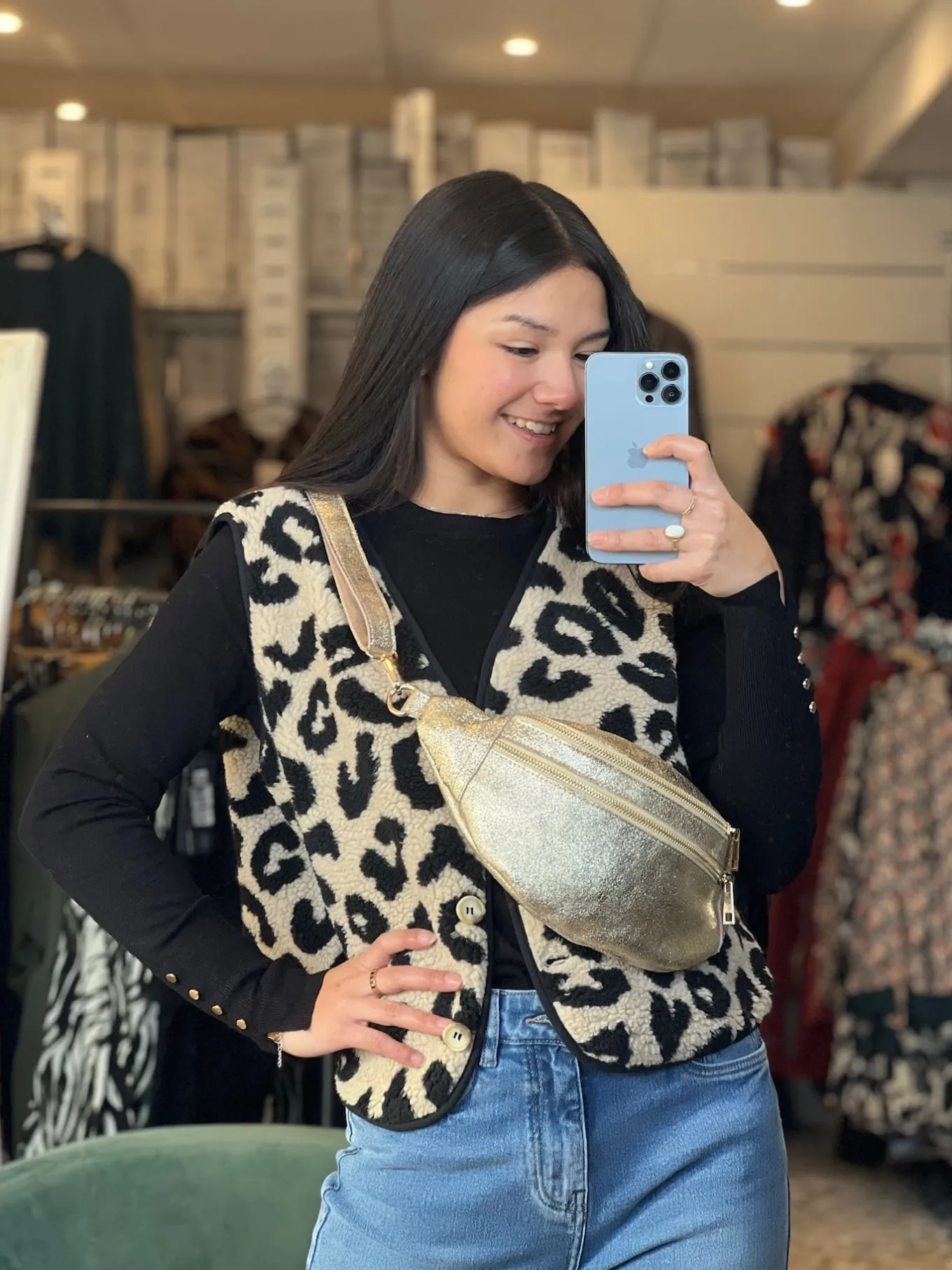 Léopard 🐆🌸 | Gilets Et Pulls*Mademoiselle Marcelle Gilet Agathe Noir