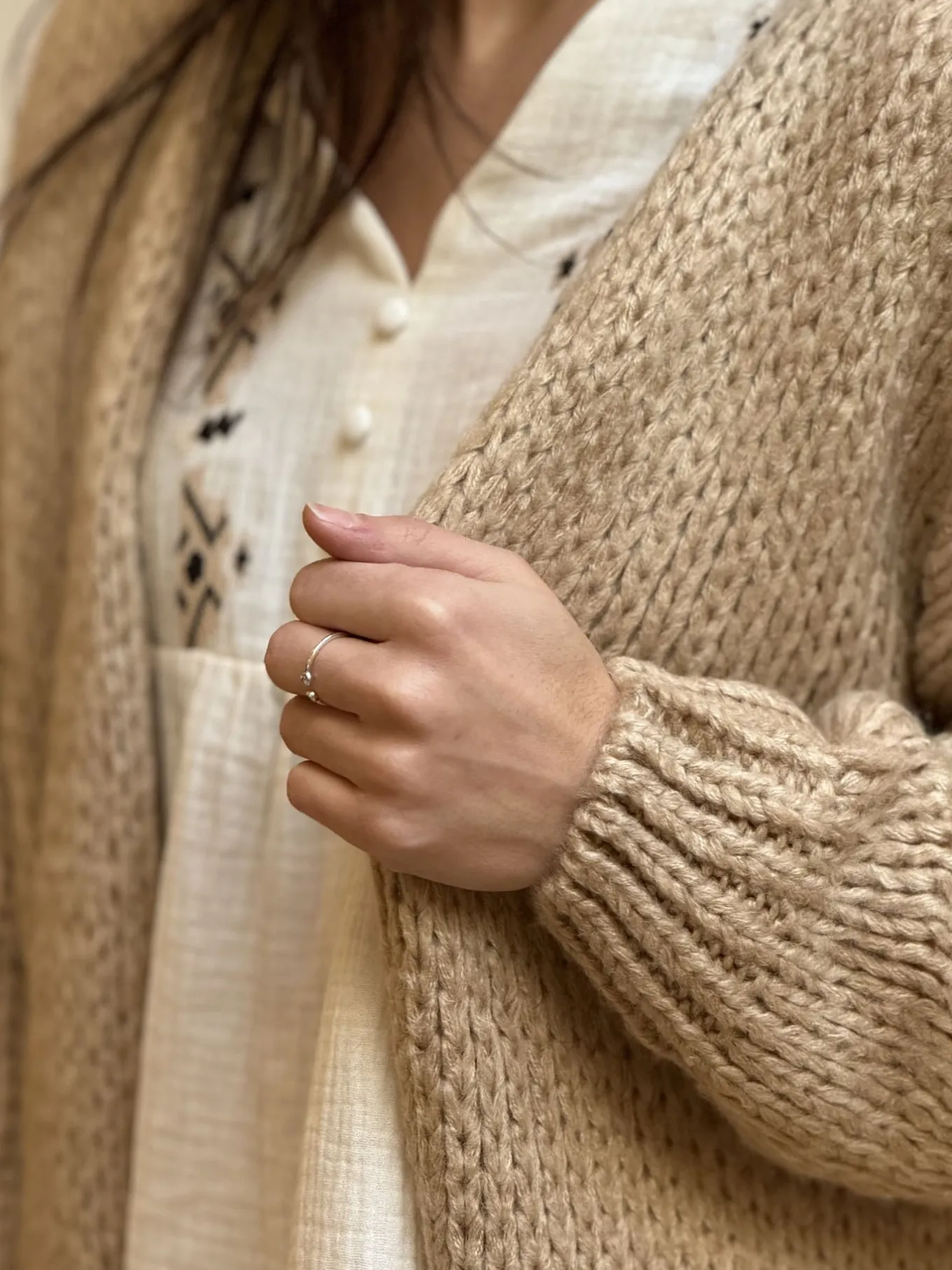 Gilets Et Pulls*Mademoiselle Marcelle Gilet Clarisse Beige