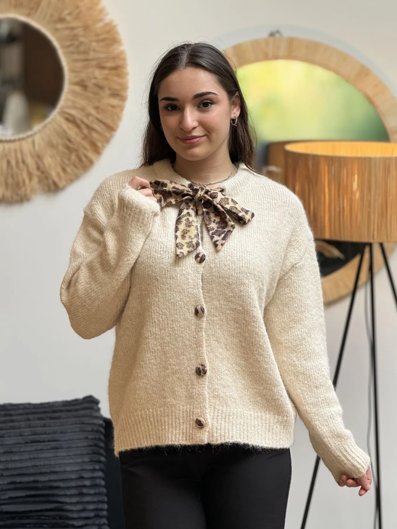 Gilets Et Pulls*Mademoiselle Marcelle Gilet Eugénie Beige