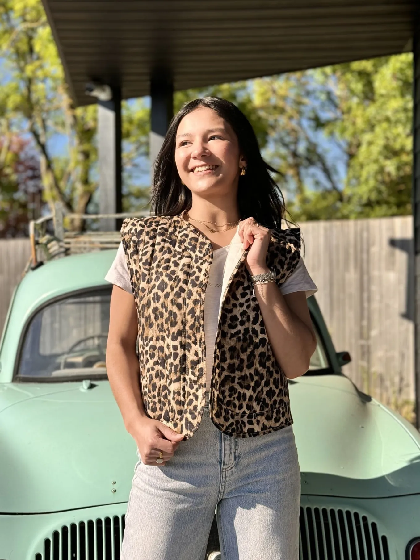 Léopard 🐆🌸 | Gilets Et Pulls*Mademoiselle Marcelle Gilet Pauline Camel