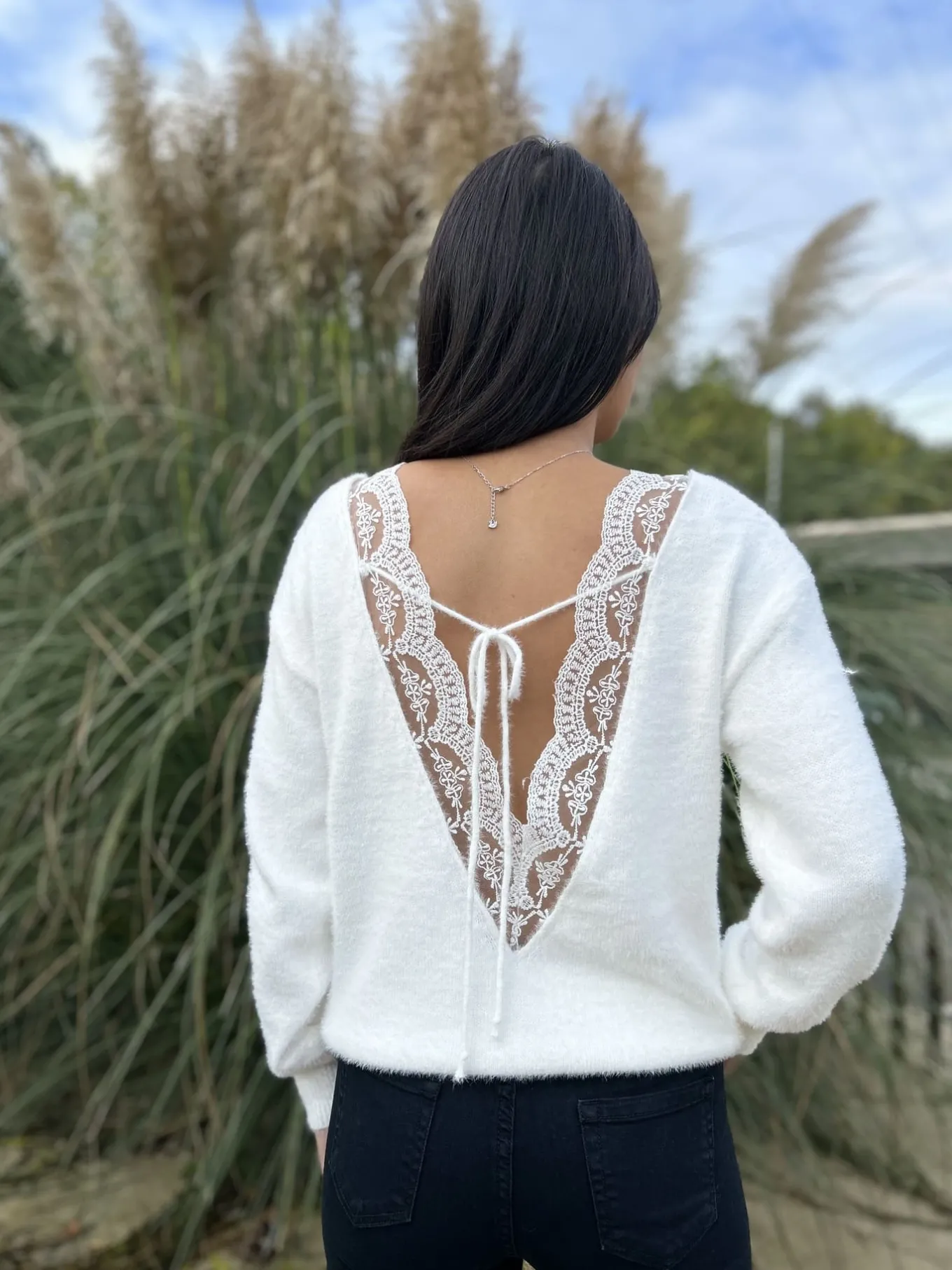 Gilets Et Pulls*Mademoiselle Marcelle Pull Eugénie Blanc