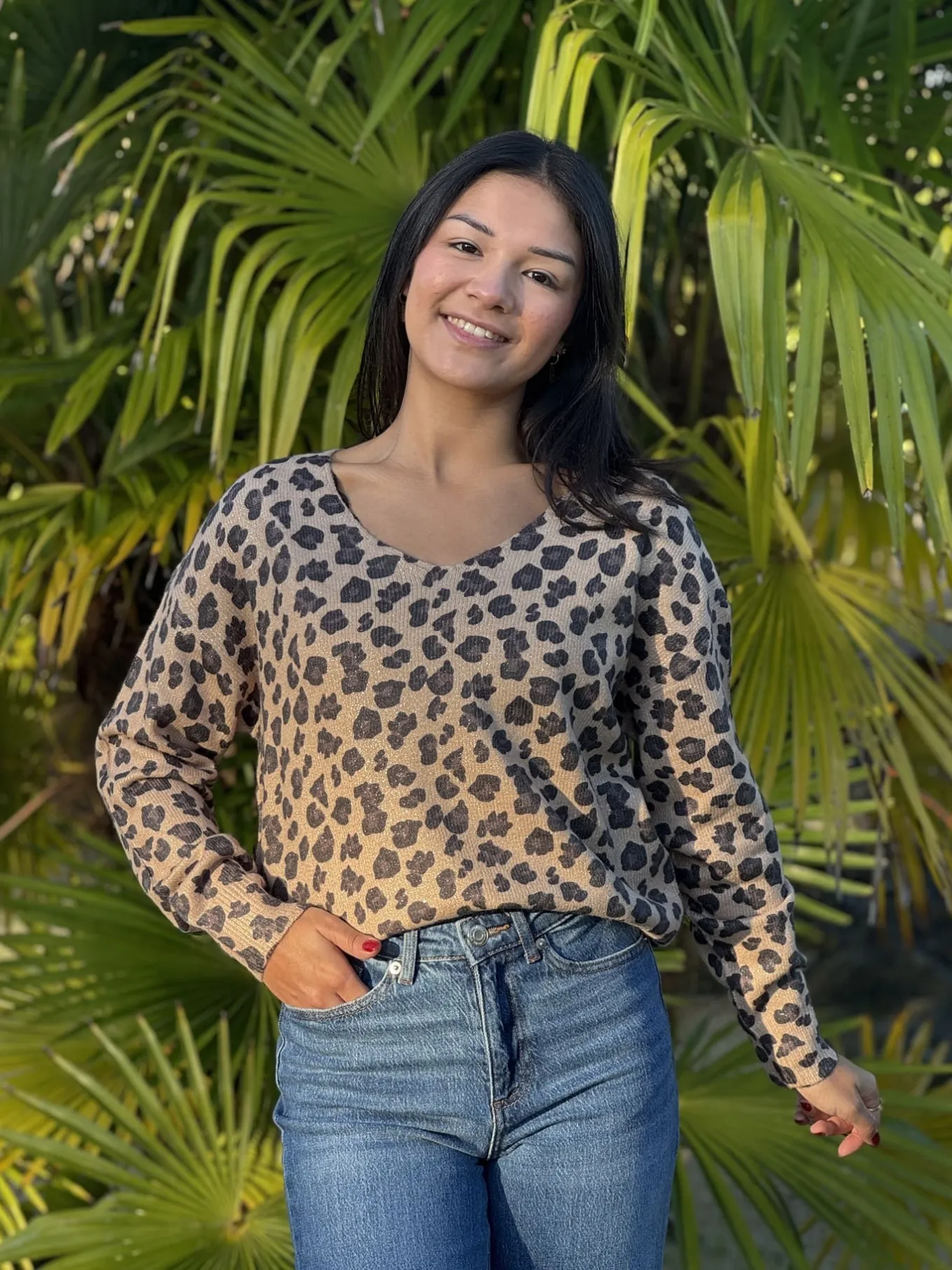 Curvy ❤️ | Léopard 🐆🌸*Mademoiselle Marcelle Pull Séverine Marron