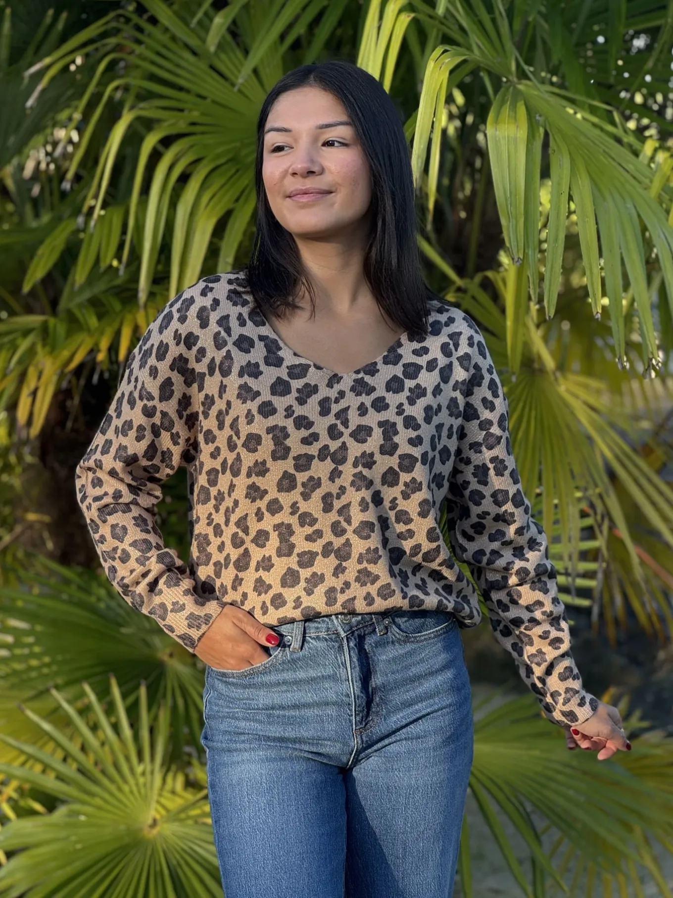 Curvy ❤️ | Léopard 🐆🌸*Mademoiselle Marcelle Pull Séverine Marron