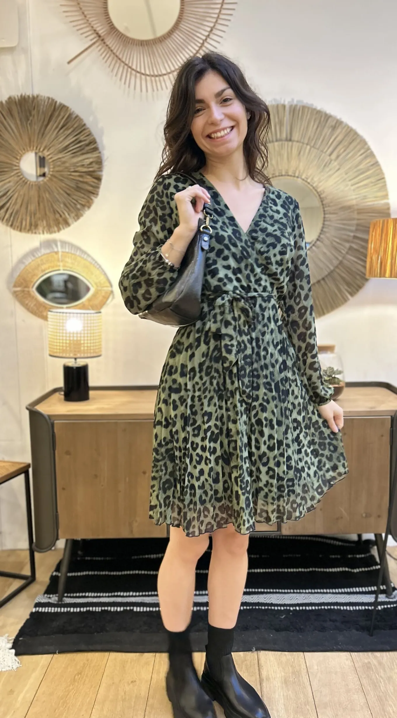 Léopard 🐆🌸 | Robes*Mademoiselle Marcelle Robe Colette Vert