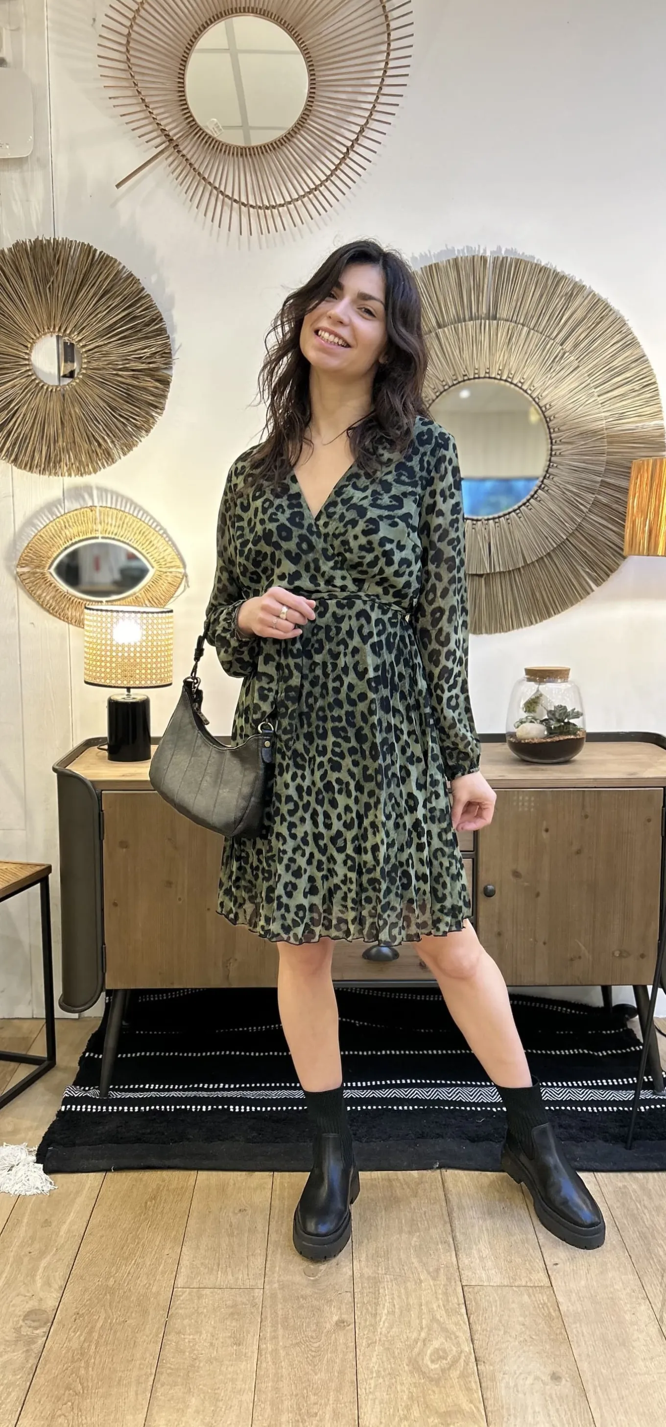 Léopard 🐆🌸 | Robes*Mademoiselle Marcelle Robe Colette Vert