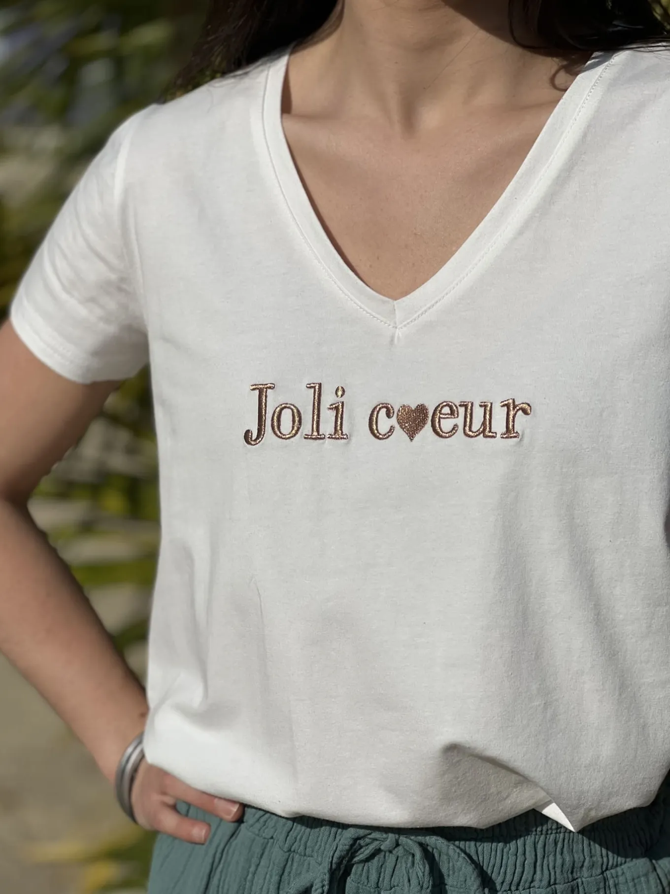 Tee-Shirts*Mademoiselle Marcelle Tee shirt Joli Coeur Blanc