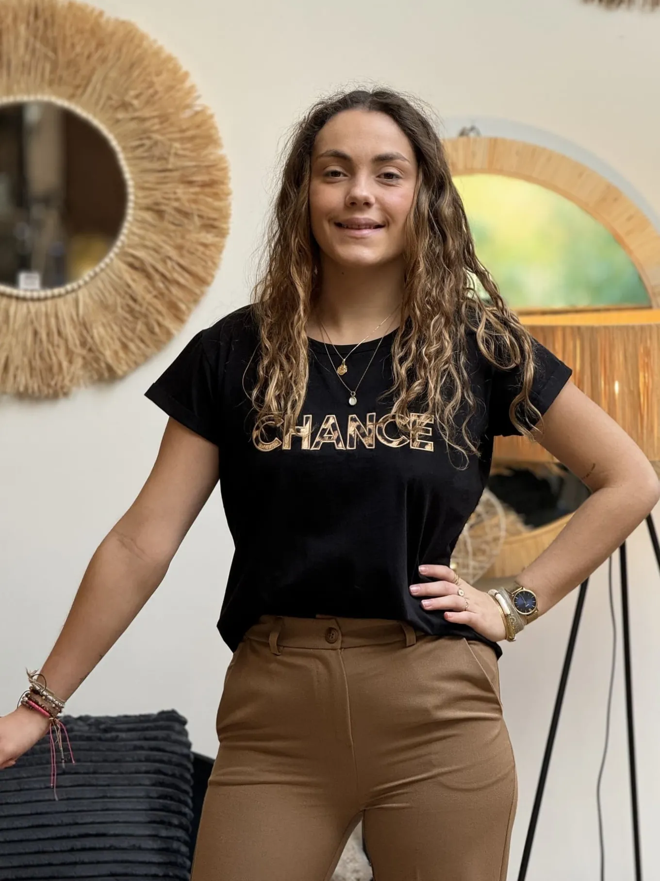 Léopard 🐆🌸 | Tee-Shirts*Mademoiselle Marcelle Tee-shirt Chance Noir