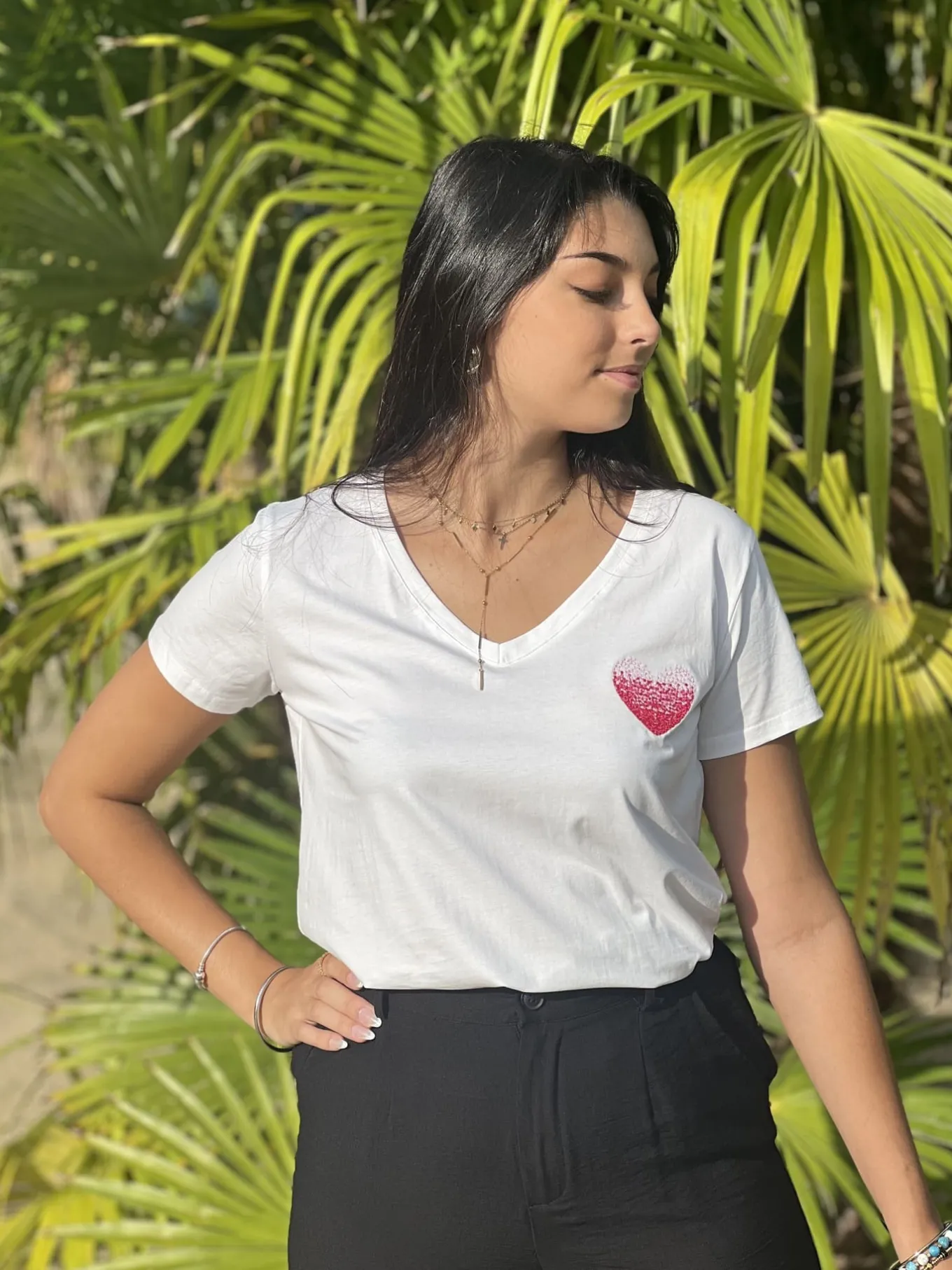 Tee-Shirts*Mademoiselle Marcelle Tee-shirt Philippine Blanc