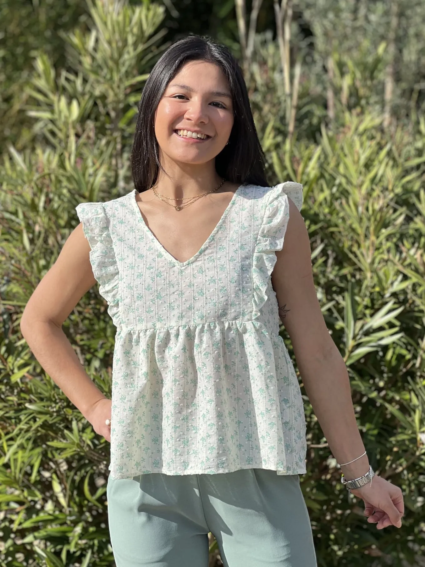 Tops, Blouses Et Chemises*Mademoiselle Marcelle Top Anne Vert