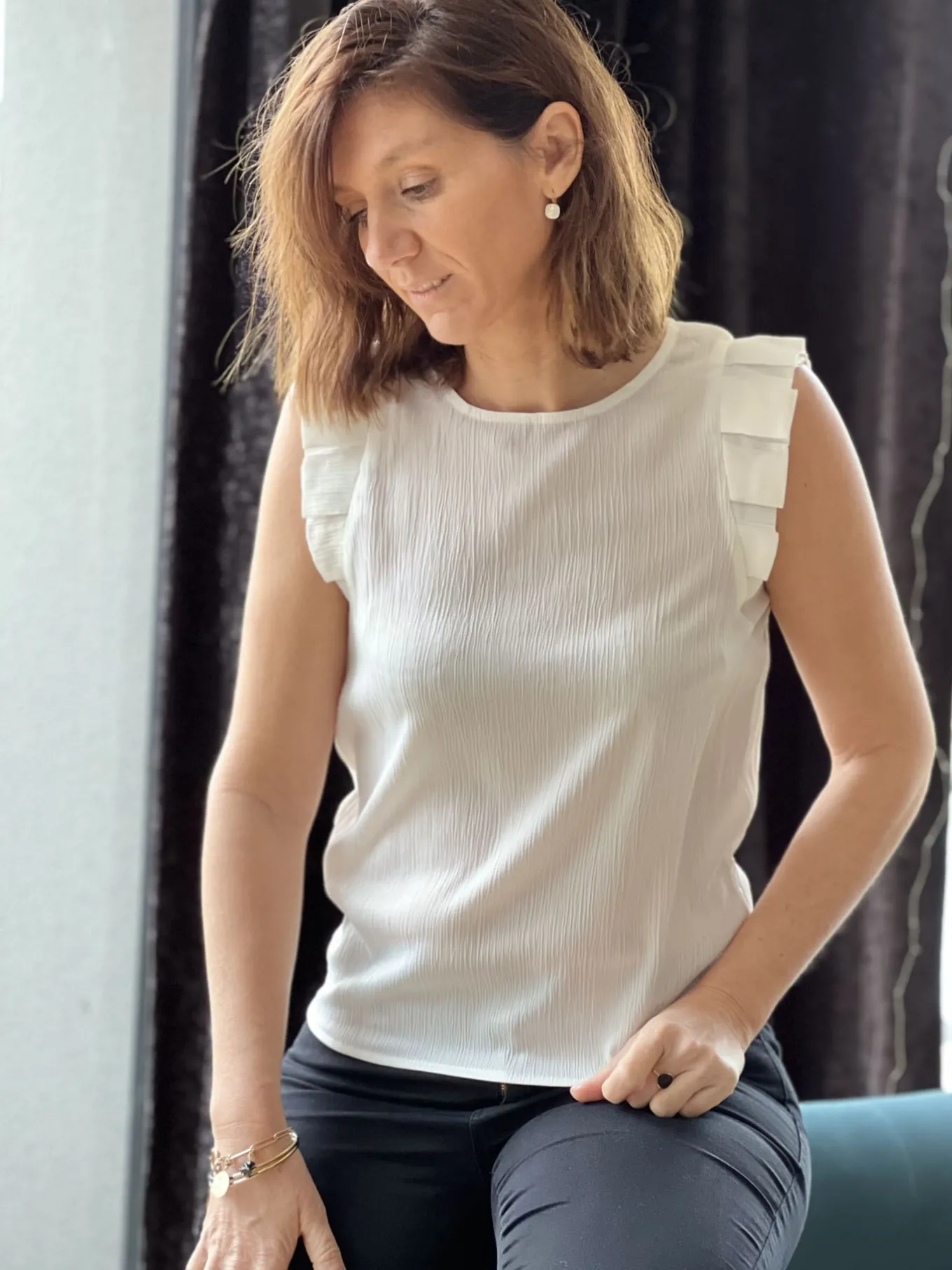 Tops, Blouses Et Chemises*Mademoiselle Marcelle Top Jeanne Blanc