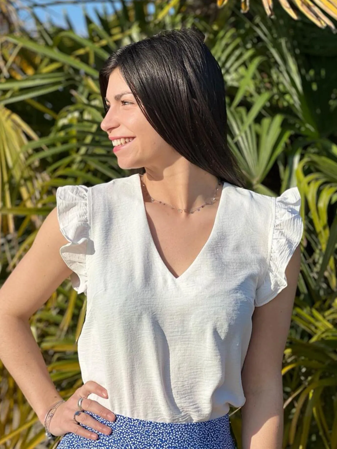 Tops, Blouses Et Chemises*Mademoiselle Marcelle Top Juliette Blanc