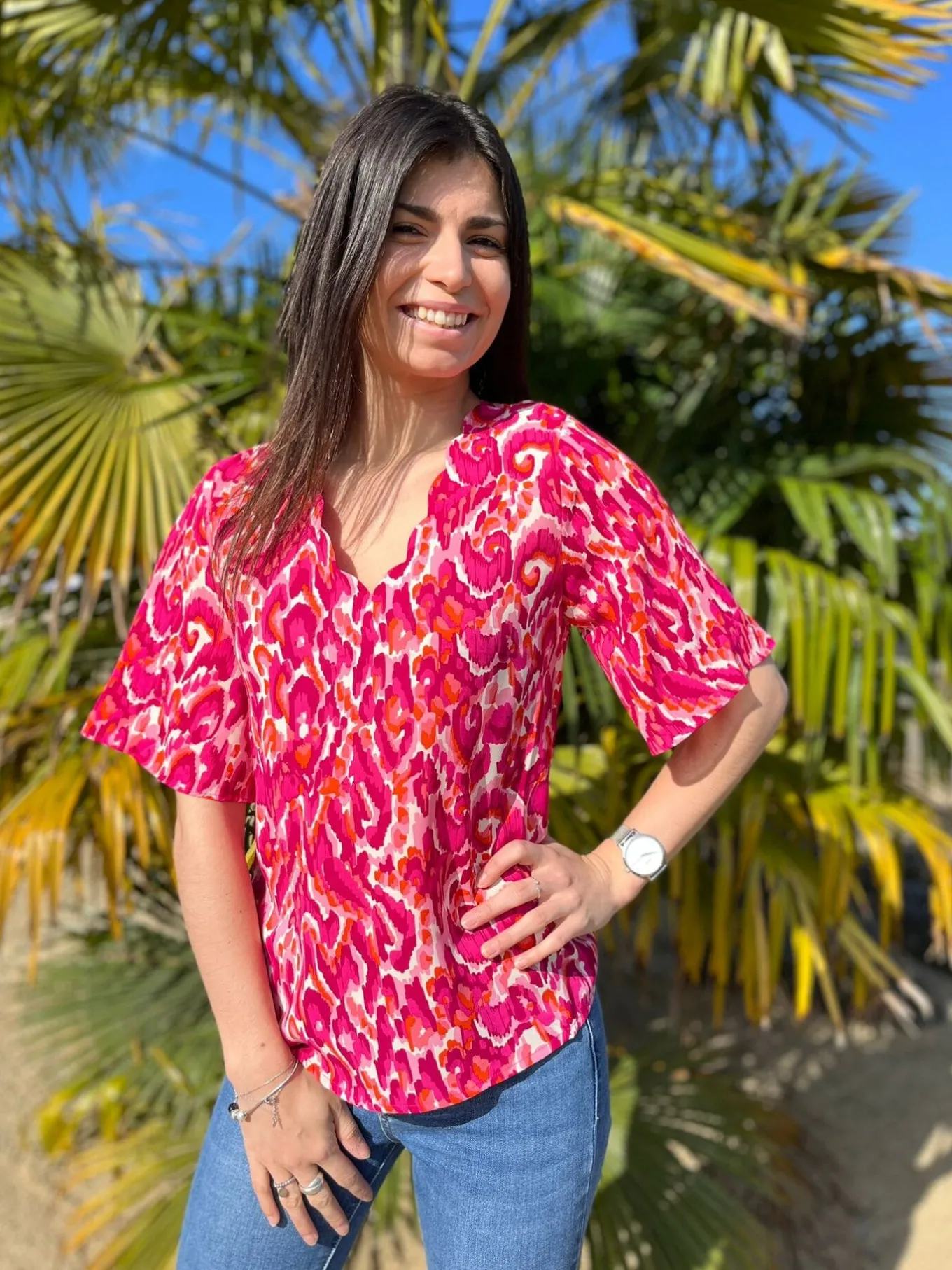 Tops, Blouses Et Chemises*Mademoiselle Marcelle Top Suzalie Fushia